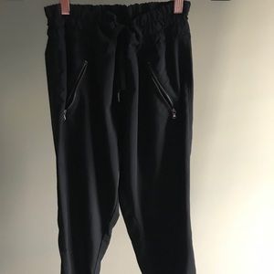 CHAMPION Black Cropped Silk Joggers Size Small